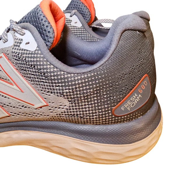 New Balance 680 Men's Fresh Foam Running Shoes Light Gray Orange Size 12 - Picture 4 of 10